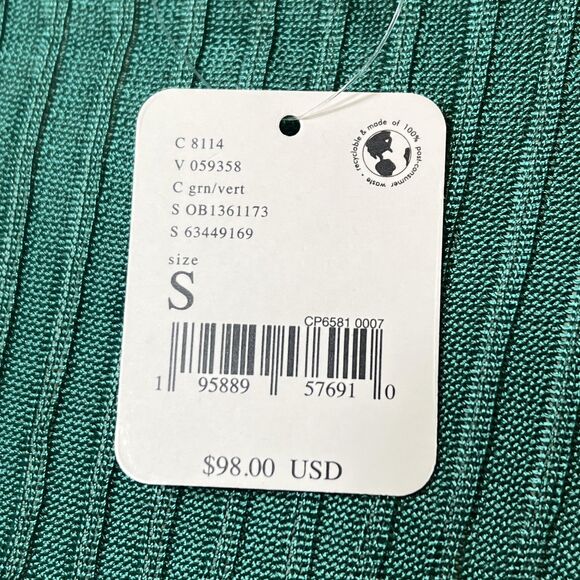 Free People Sweater Womens Small Green Ribbed V-Neck Long Sleeve Knit OB1361173 - Picture 8 of 13
